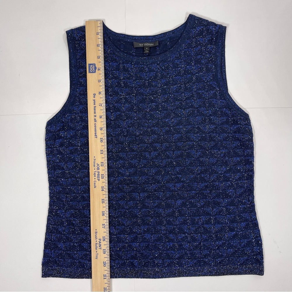 St. John Metallic Diamond Lace Knit Cardigan and Tank Top Set… - Picture 10 of 16